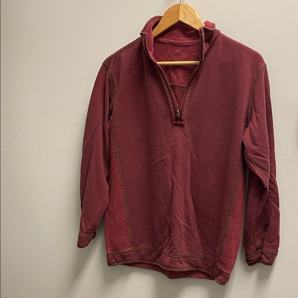 Tommy Bahama Men's Maroon Quarter Zip-Up Sweater